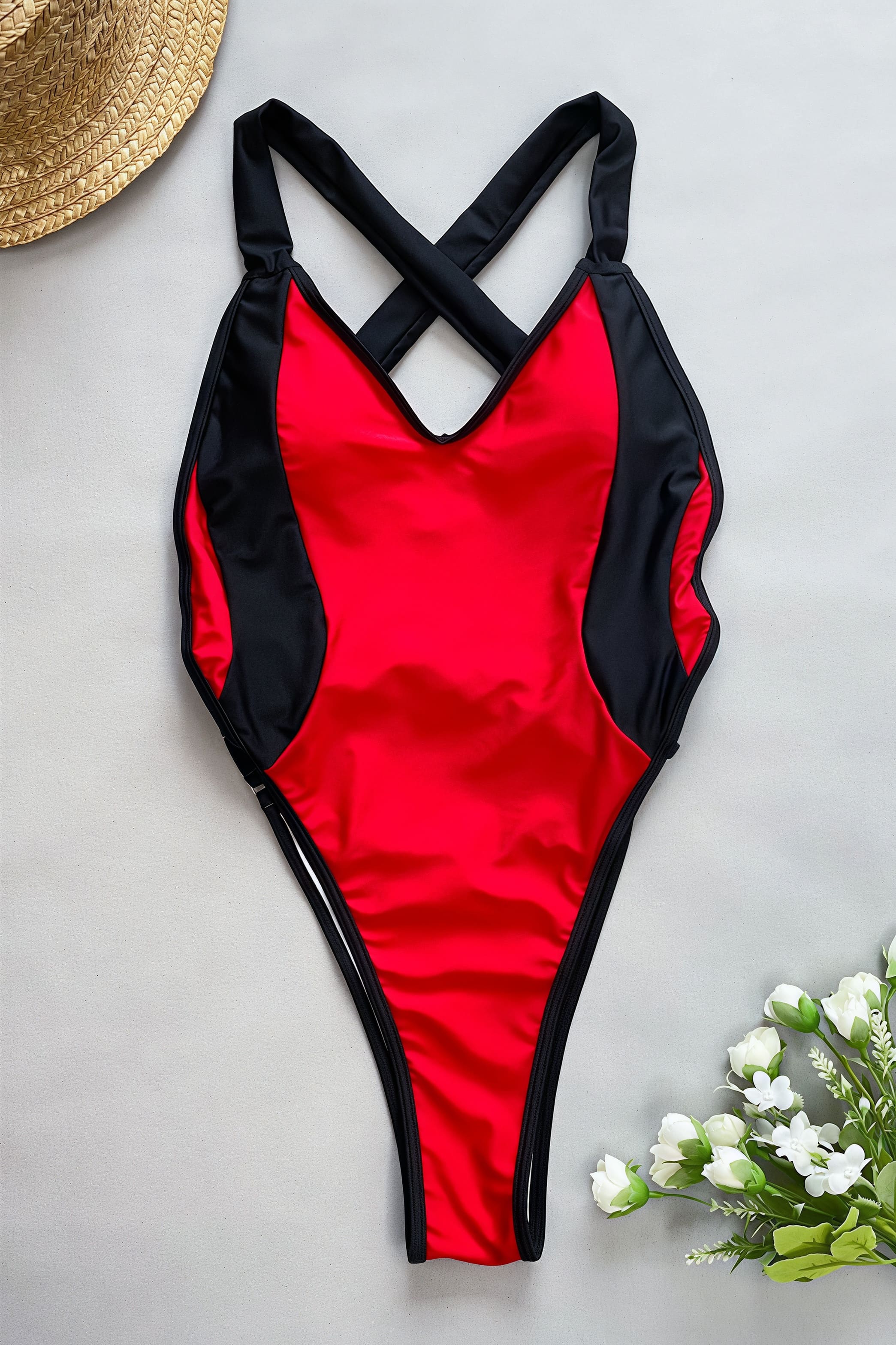 Sexy Color Block Chic Cut Out One Piece Swimwear image 7