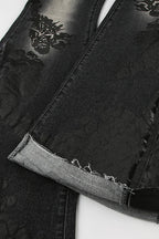 Vintage Plant Print Flared Jeans image 8