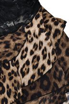 Leopard Chiffon Lace Spliced Maxi Dress image 6