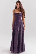 Spaghetti Strap Chiffon Floral Formal Dress image 1