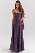 Spaghetti Strap Chiffon Floral Formal Dress image 1