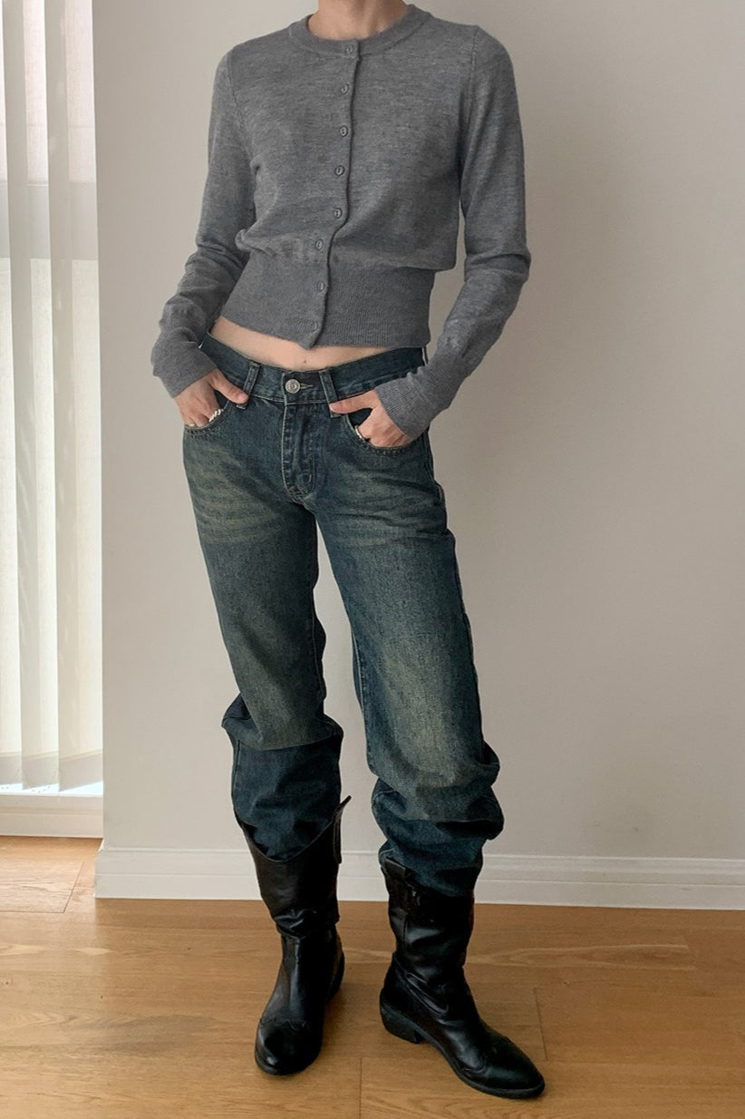 Slim-Fit Round-Neck Knit Cardigan image 6