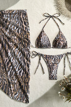 Leopard Sun Protection Sheer Mesh Three Piece Swim Set image 4