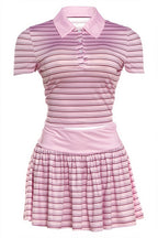Sexy Vintage Stripe Polo Top Low Rise Skirt Sets image 7
