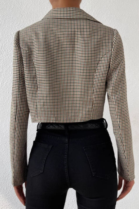 Houndstooth Cropped Blazer image 3
