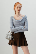 Burgundy Mock Two Piece Knit Top image 15