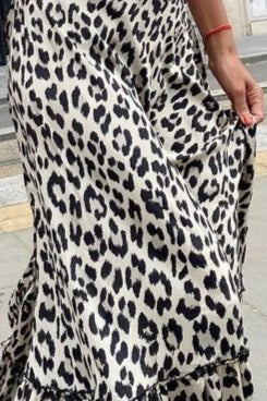 Leopard Print Flowy Midi Skirt image 3