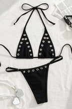 Black Eyelet Elegant Bikini Set image 3