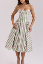 Fresh Floral Striped Cami Midi Dress image 3