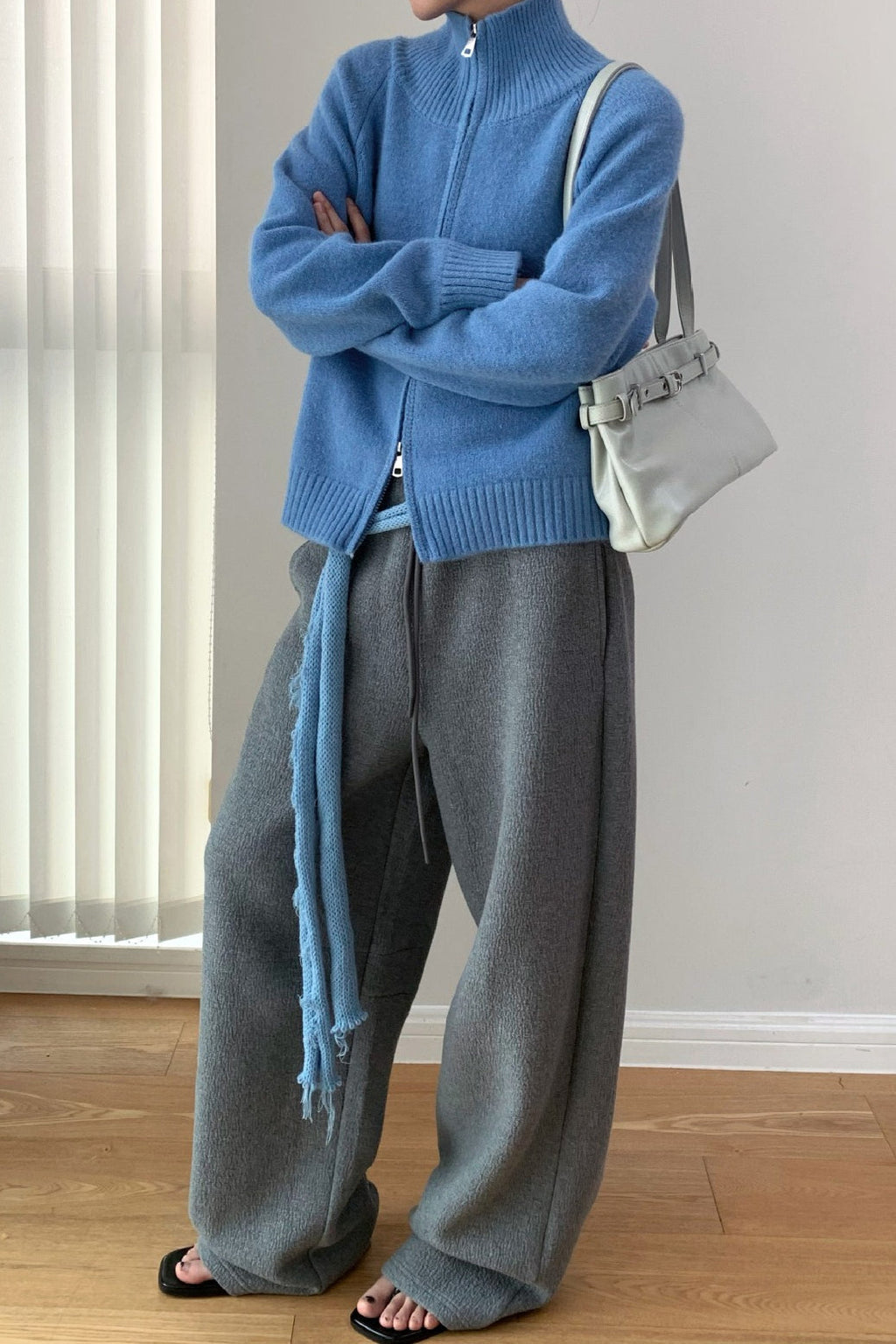 Soft Knit Zipper Cardigan image 3