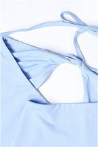 Solid Halter Backless Slim Skirt Set image 6