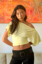 One Shoulder Cropped Fitted Blouse image 1