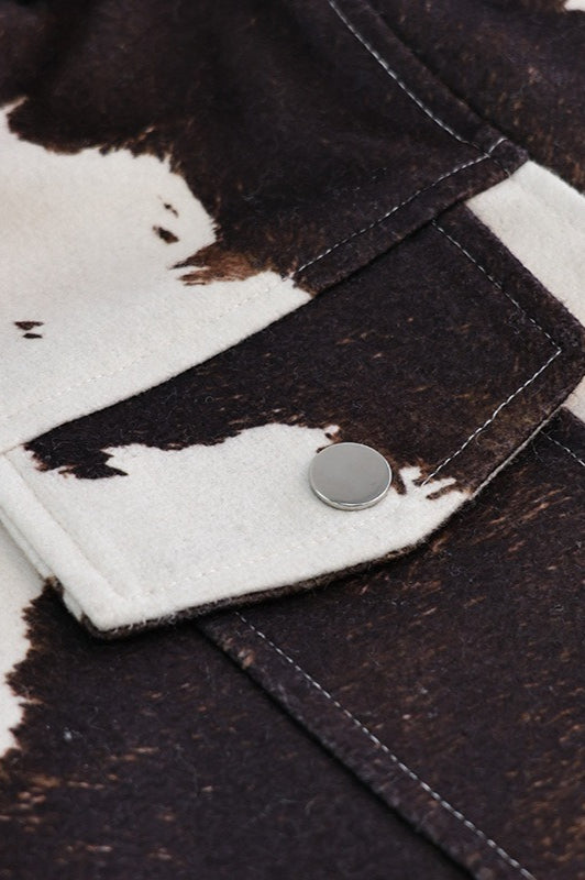 Trendy Asymmetrical Print Short Coat image 4