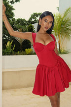 Floral Jacquard A-Line Backless Bow Party Dress image 2
