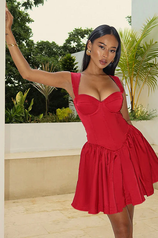 Floral Jacquard A-Line Backless Bow Party Dress image 2