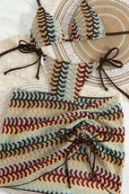 Sexy Striped Tie Three Piece Swim Set image 3