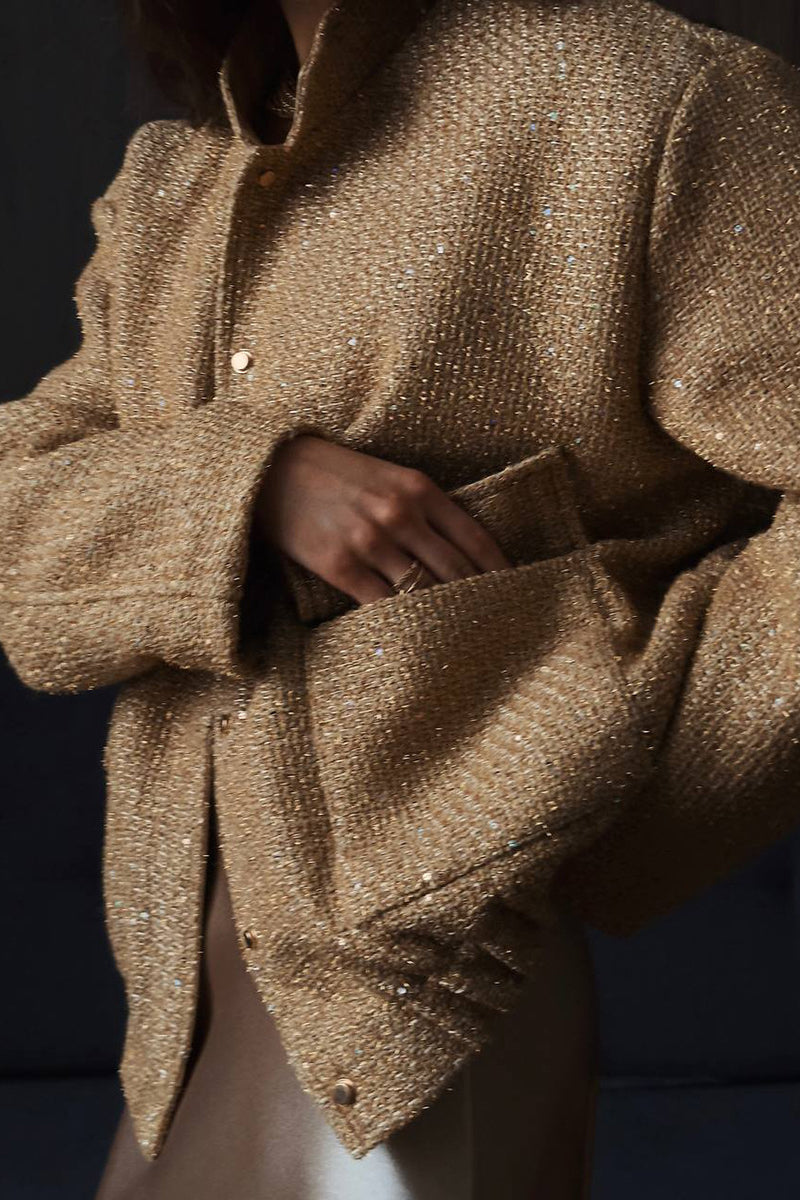 Sequin Stand Collar Pocket Jacket image 9