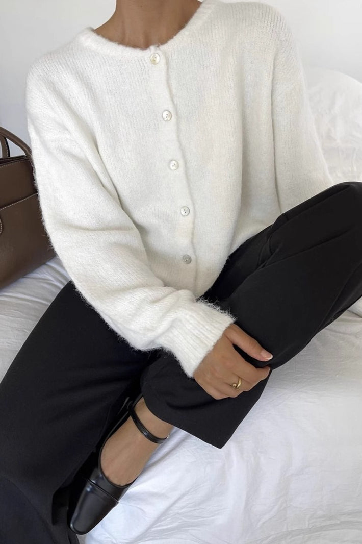 Solid Color Wool Blend Cardigan image 3
