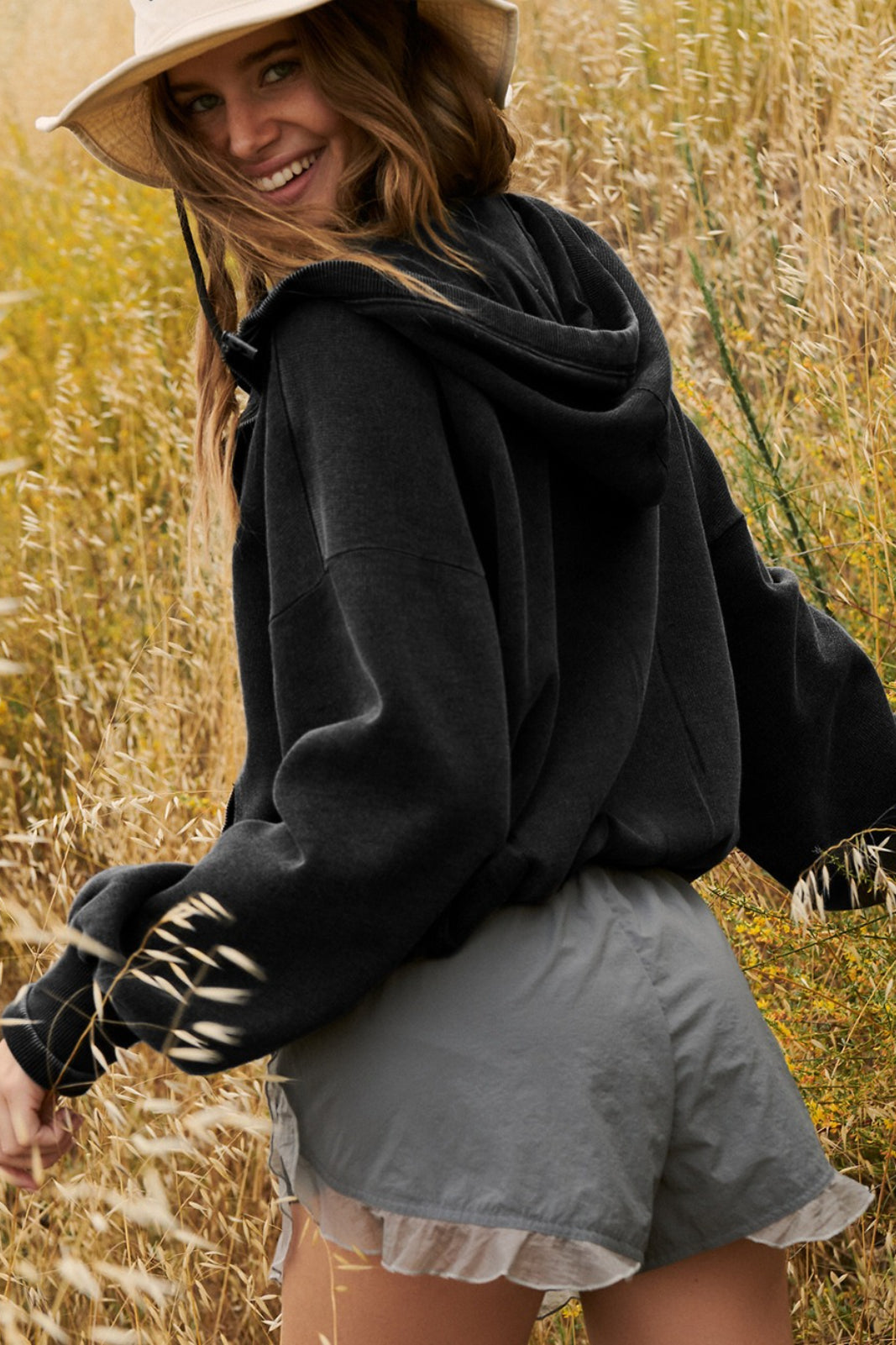 Plain Cropped Zipper Sporty Sweatshirt image 11