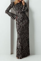 Bohemian Floral Print Long Sleeve Maxi Dress image 1