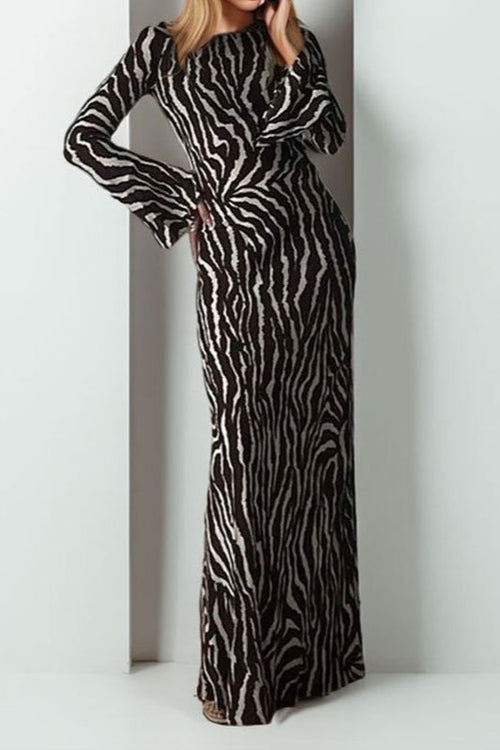 Bohemian Floral Print Long Sleeve Maxi Dress image 1