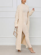 Knitted Solid Graceful Open Front Cardigan image 24