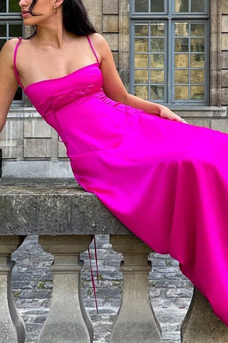 Sexy Cami Slim Fit Back Tie Long Prom Dress image 4