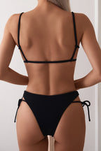 Black Cutout High Waist Bikini Two Piece Swim Set image 3