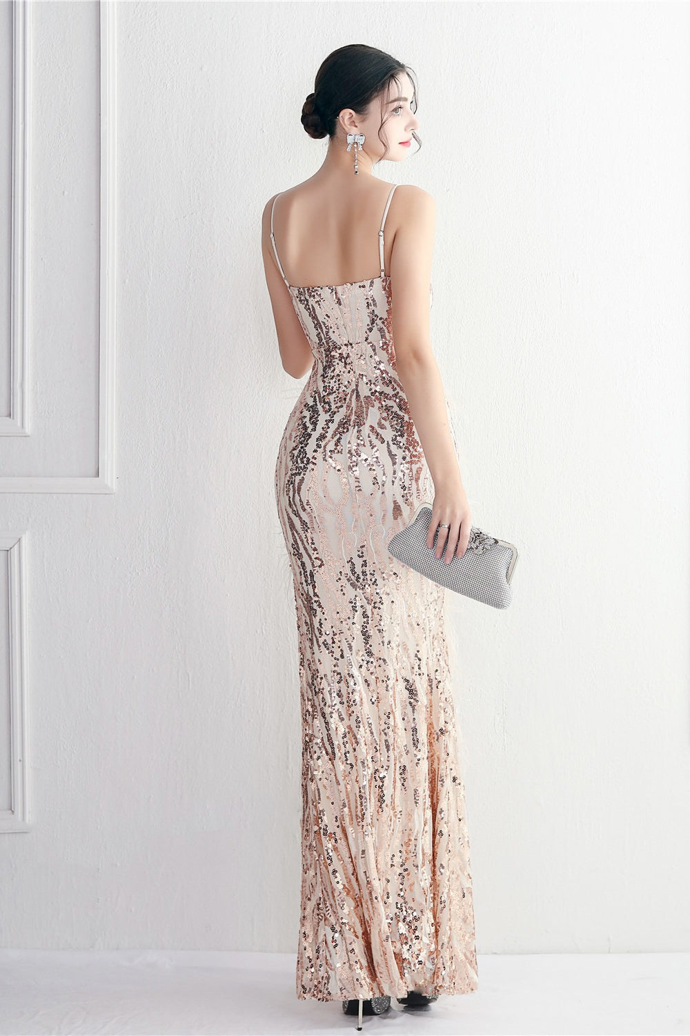 Intricate Beadwork Figure Hugging Gown Formal Dress image 24