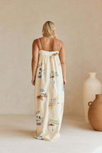 Sexy Spaghetti Strap Linen Vacation Maxi Dress image 6