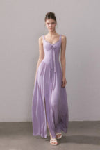 Lace Knit Cami Slit Flowy Maxi Dress image 3