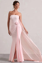 Strapless Floral Tie Maxi Dress image 1