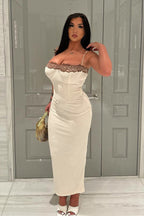 Lace Contrast Strappy Bodycon Party Dress image 5