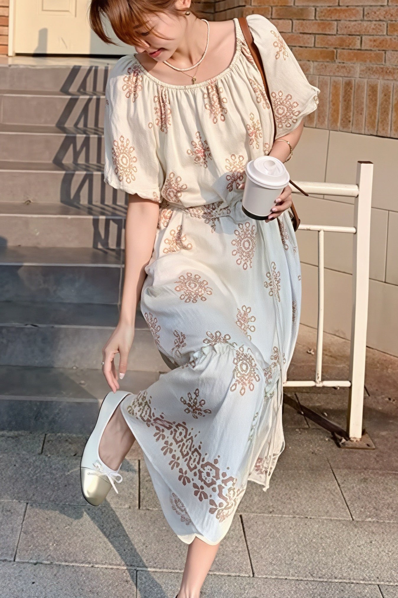 Loose Floral Long Vacation Boho Dress image 5
