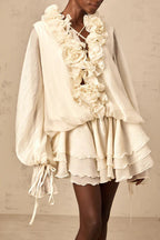 Loose Fit Folded Ruffle Boho Dress image 23