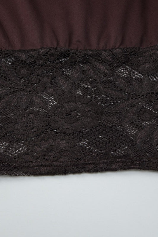Asymmetric Off Shoulder Lace Waist Slim Crop T-shirt image 12