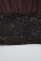 Asymmetric Off Shoulder Lace Waist Slim Crop T-shirt image 12