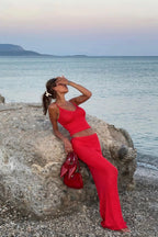 Sexy Off Shoulder Cami Maxi Skirt Set image 5