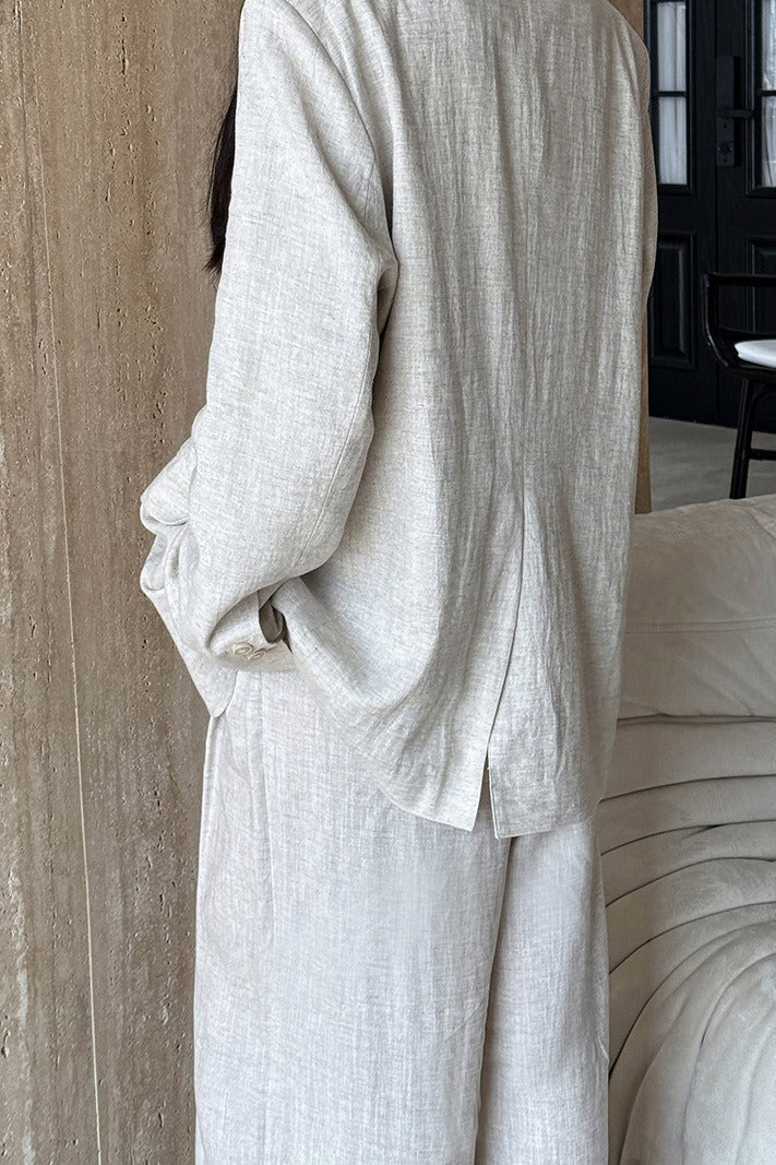 Casual Tencel Linen Suit Blazer image 4