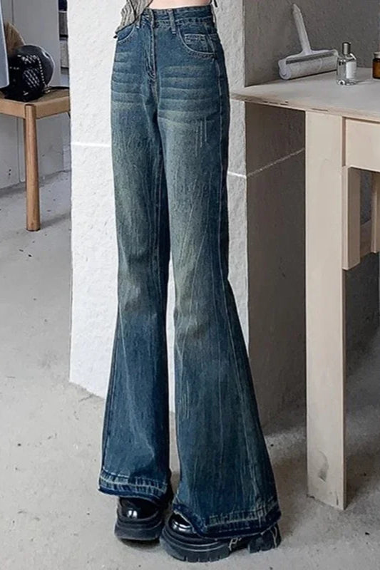 Slim Fit Elastic Bell Bottom Jeans image 2