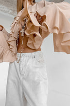 Elegant Ruffle Trim Button Blouse image 9