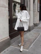Striped Collared Oversized Shirt Blouse image 5