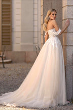 Mermaid Sheer Backless Lace Train Wedding Dress image 4