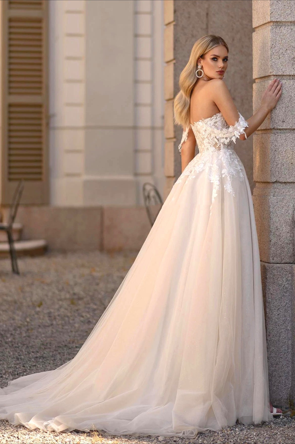 Mermaid Sheer Backless Lace Train Wedding Dress image 4