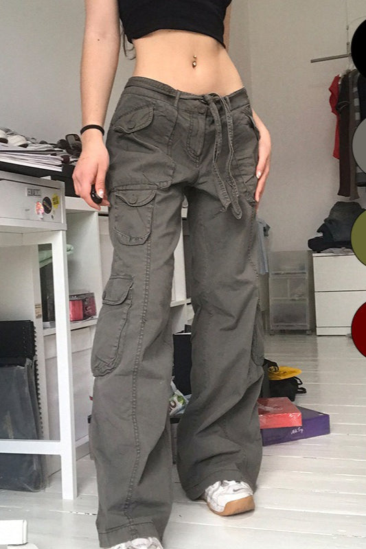 Casual Vintage Cargo Loose Straight Jeans image 1