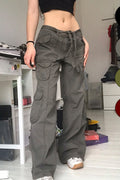 Casual Vintage Cargo Loose Straight Jeans image 1