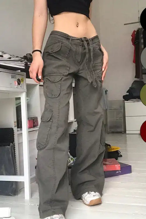 Casual Vintage Cargo Loose Straight Jeans image 1