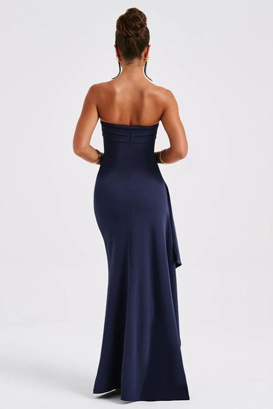 Strapless High Slit Maxi Party Dress image 10