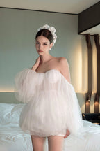 Sweet Sexy Bandeau Puff Sleeve Mini Dress image 5