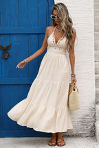 Halter Tassel Solid Long Boho Dress image 2